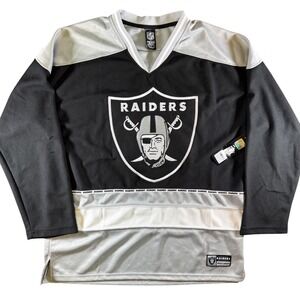 NWT NFL Team Apparel Las Vegas Raiders Hockey Jersey Long Sleeve Shirt Large